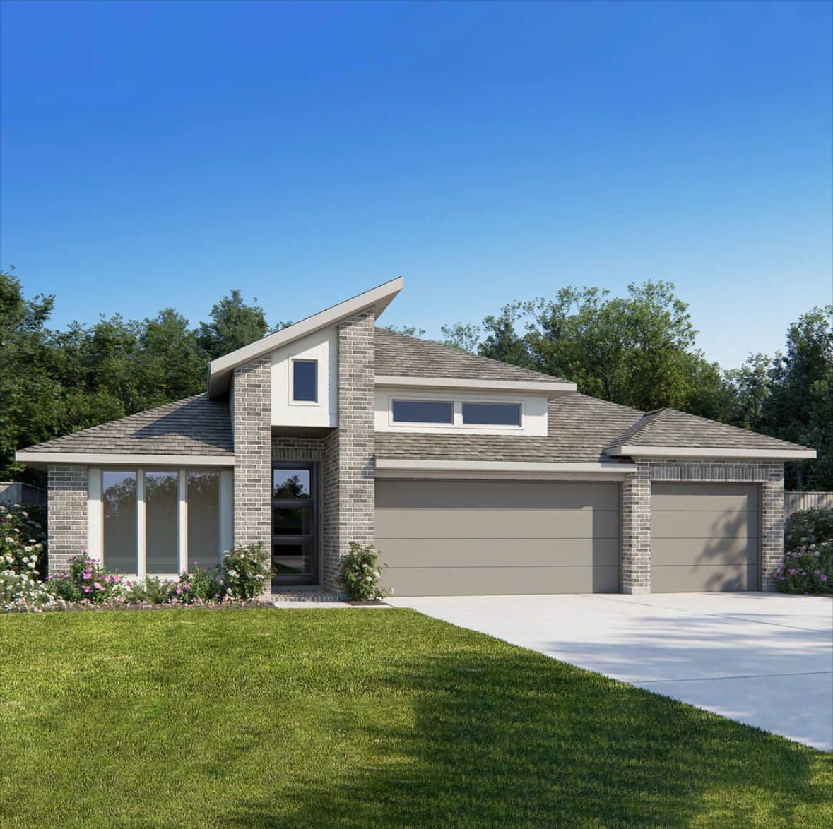 Perry Homes model home render in the Meyer Ranch community