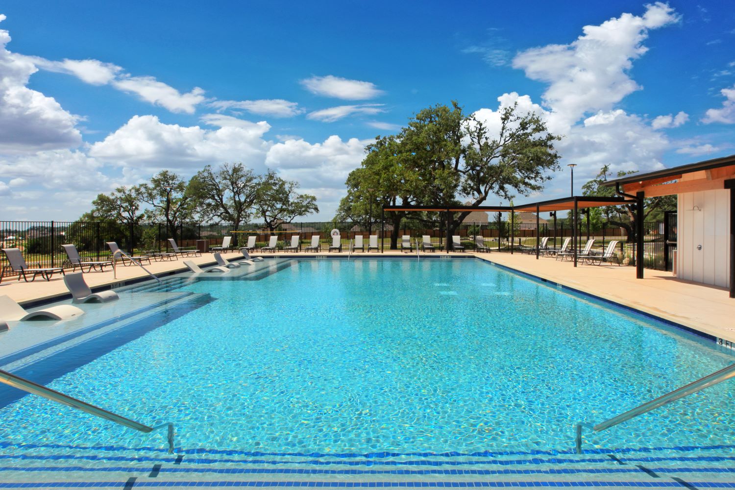 Resort-style pool at the Meyer Ranch Haus amenity center.