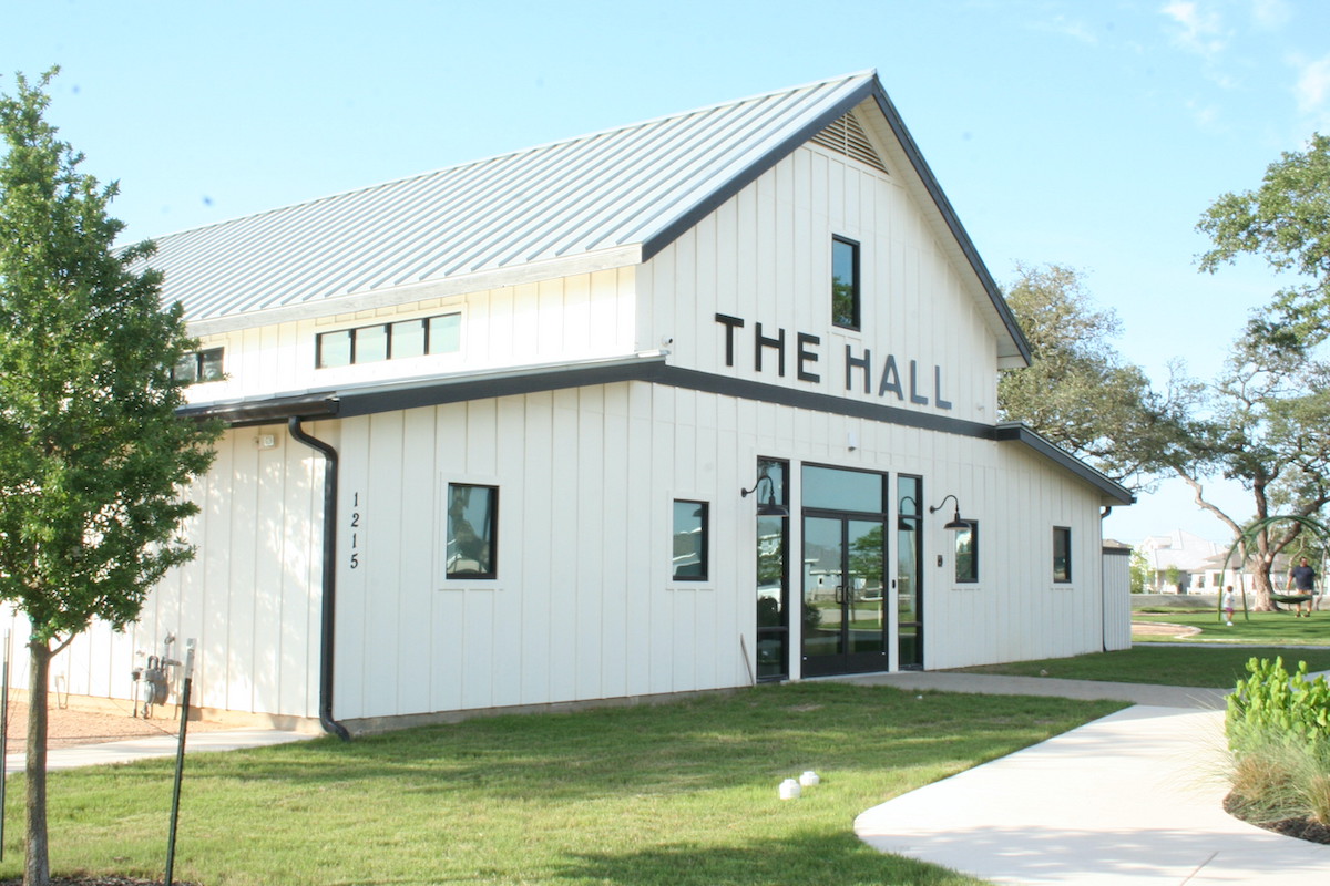 Exterior image of The Hall, amenity center for Meyer Ranch.