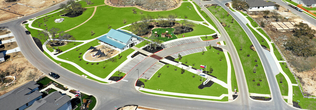 Meyer Ranch aerial view of its amenity center.