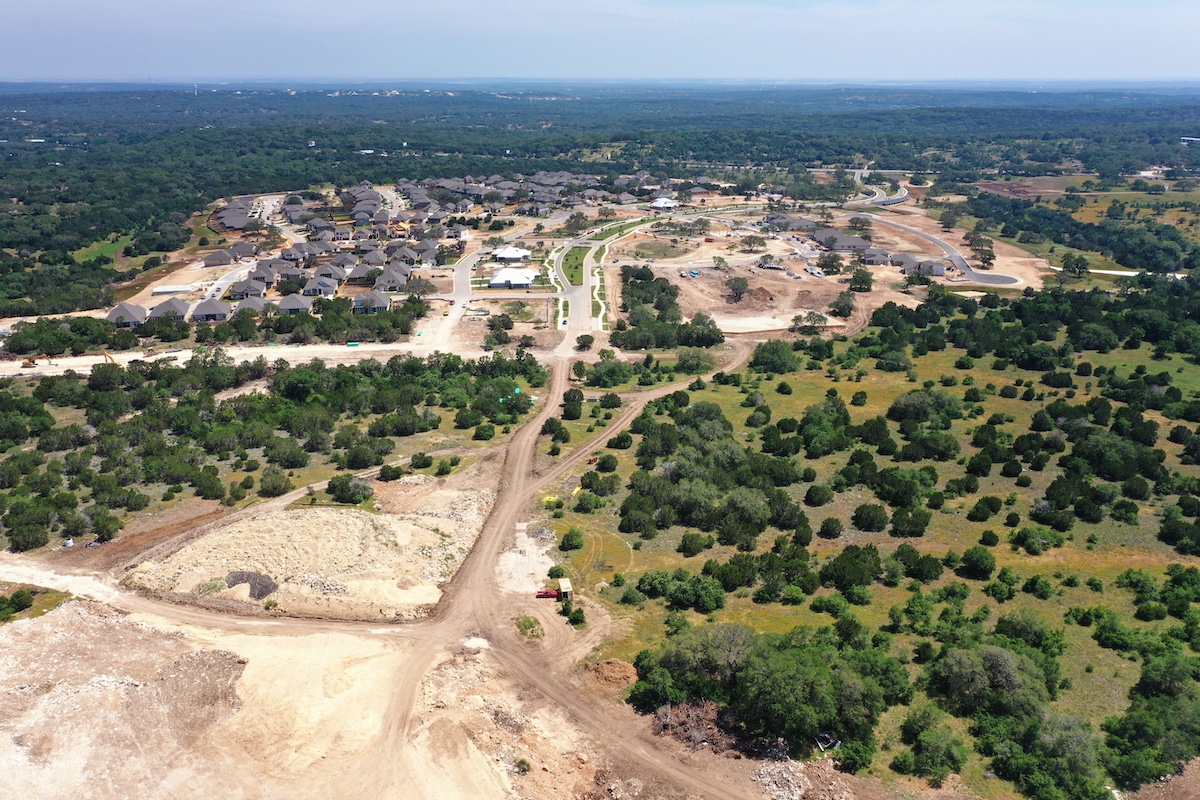 Aerial view of new construction at Meyer Ranch.