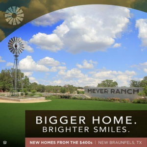 Social media post of Meyer Ranch with the phrase "Bigger Home. Brighter Smiles" 